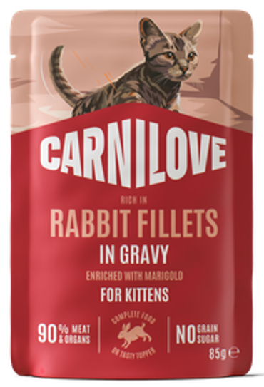 Carnilove® Paté Pouch Rabbit Fillets in Gravy enriched with Marigold for Kittens 85gr